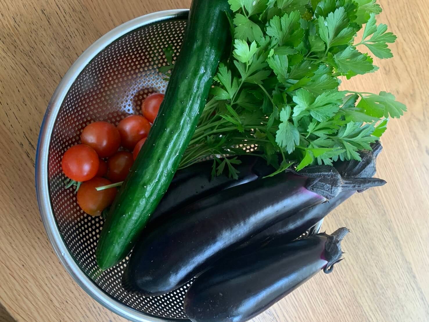 tomato-cucumber eggplant