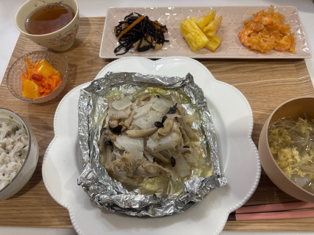 chicken-yam-mushroom-steamed-foil